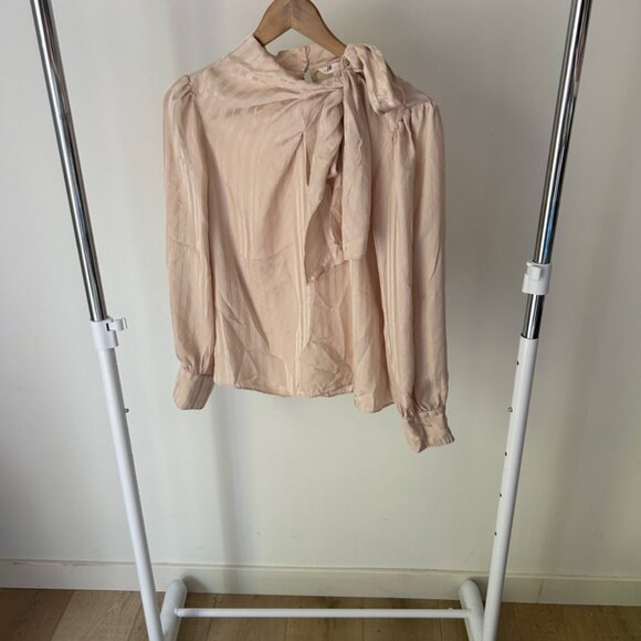 $325‎ Rebecca Taylor Long Sleeve Tie Blouse Size 10 - Picture 5 of 7
